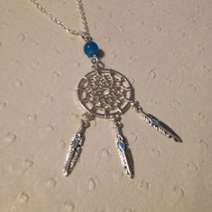 NEW Dream Catcher necklace with Amazonite crystal gemstones NEW